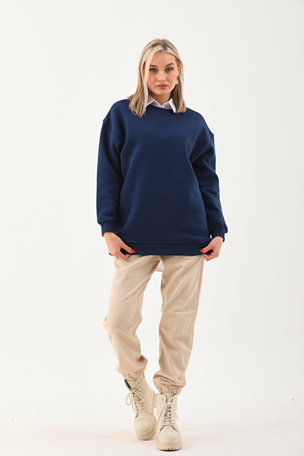 Ice Bisiklet Yaka Oversize Sweatshirt - 5
