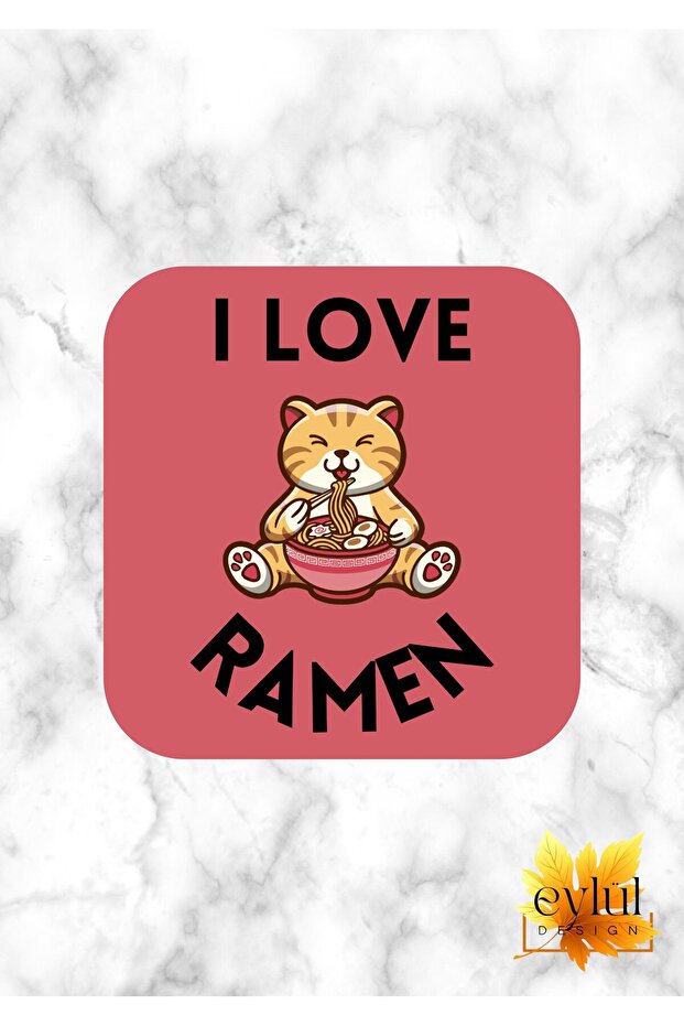 قاعدة أكواب مربعة عالية الجودة مطبوعة بتصميم خاص من I Love Ramen