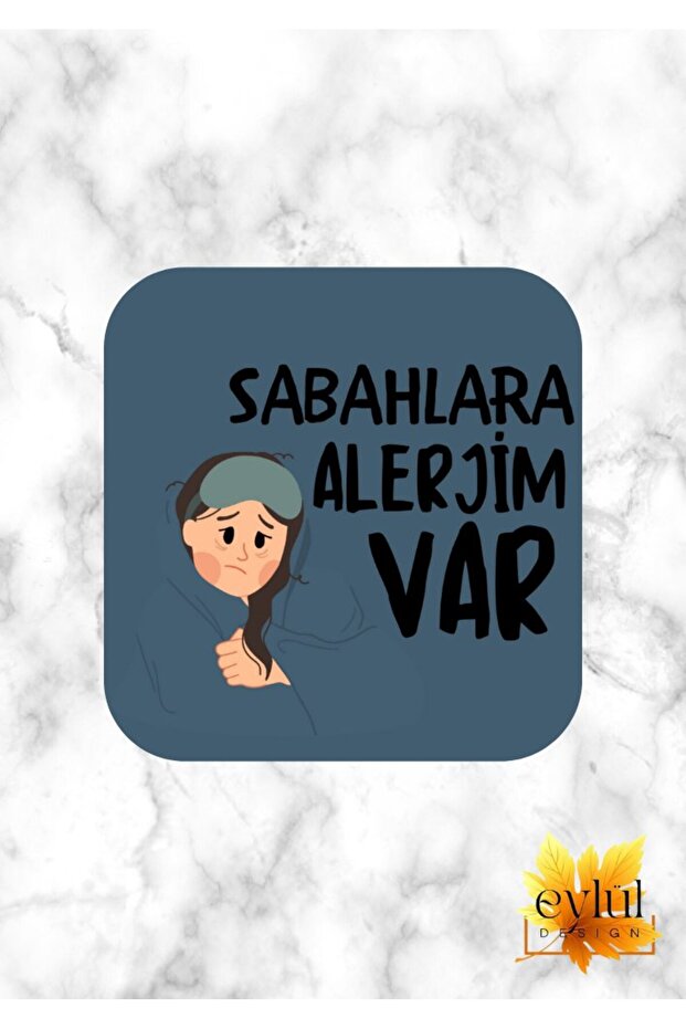 Sabahlara I Have Allergy مطبوعة بتصميم مخصص مطبوع MDF قاعدة أكواب مربعة عالية الجودة