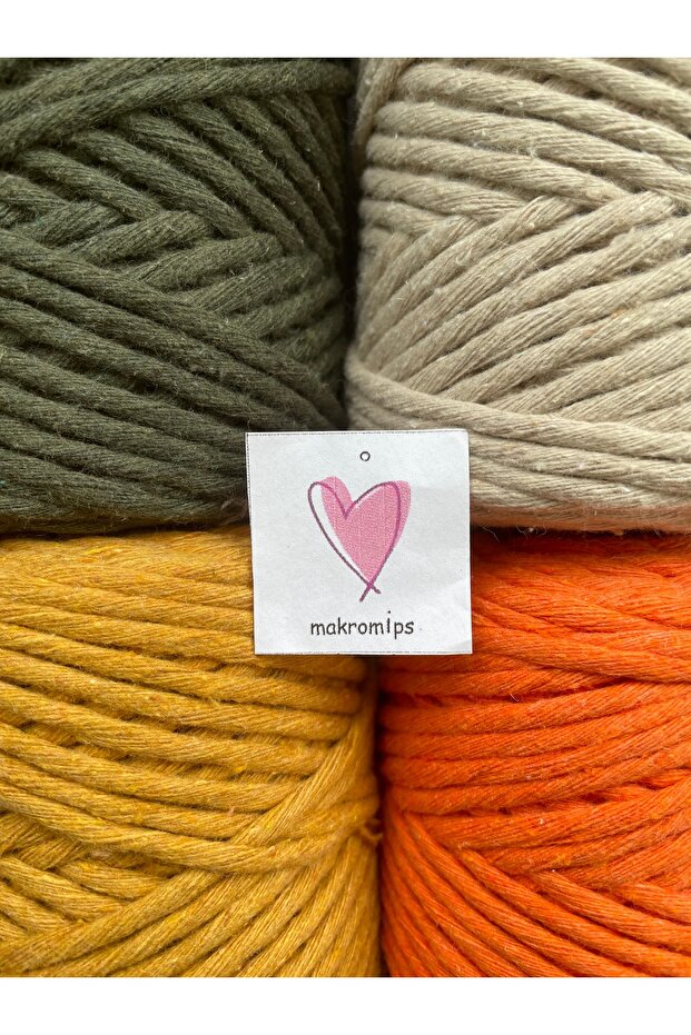 MACROME STRING (4 pieces X 250 gr) COTTON SINGLE STRING SCAN HOBBY KEYCHAIN PACK RAINBOW BAG STRING - 1