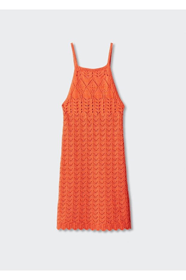 Halter Yaka Triko Elbise - 3