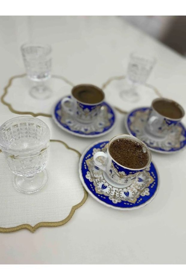 منديل كوكتيل سادة مكون من 6 قطع| أصفر