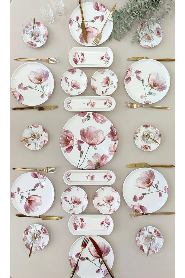 Charming Rose 6 Kişilik 21 Parça Kahvaltı Takımı Kahvaltı Seti - 1