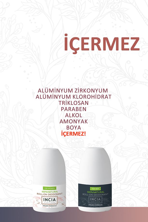 %100 Doğal Roll On Deodorant Kadın Erkek Ter Kokusu Önleyici Lekesiz 50 ml 2'li Set - 3