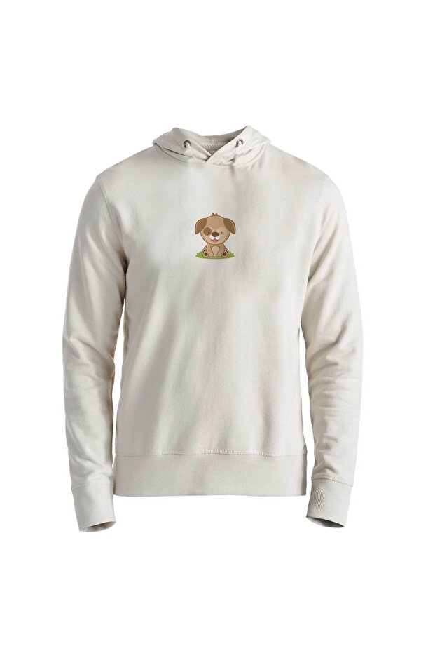 Animal Dog Digital Printed Ecru Kids Sweatshirt
