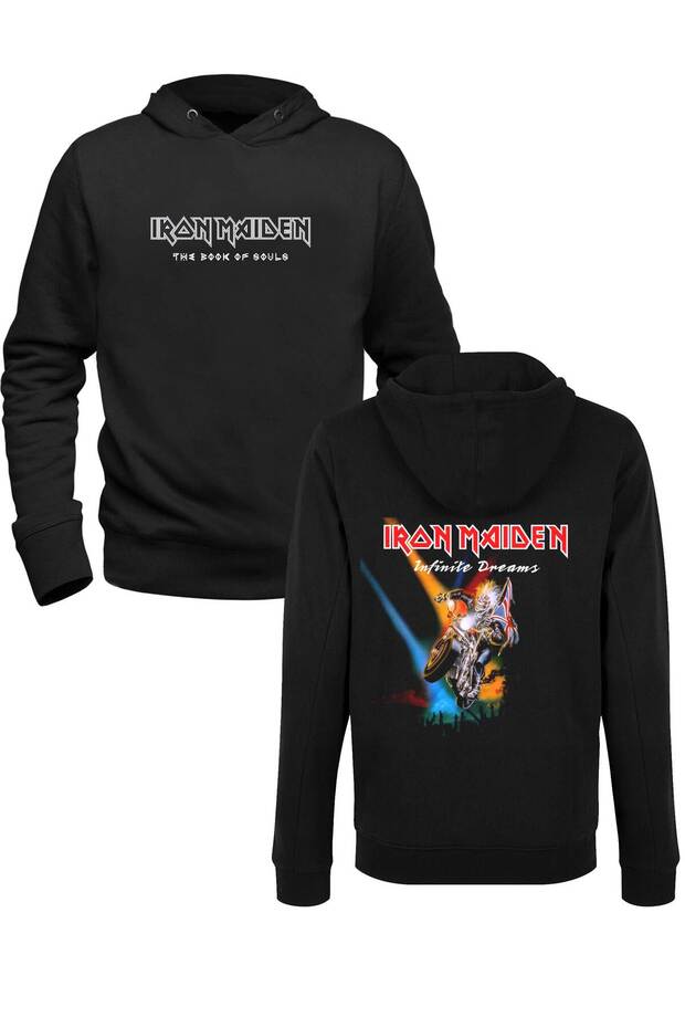 سويت شيرت للأطفال مطبوع عليه صورة Iron Maiden باللون الأسود من الأمام والخلف