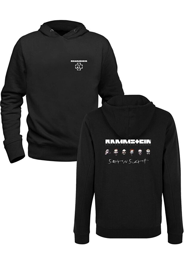 سويت شيرت Rammstein مطبوع رقميًا باللون الأسود للأطفال من الأمام والخلف