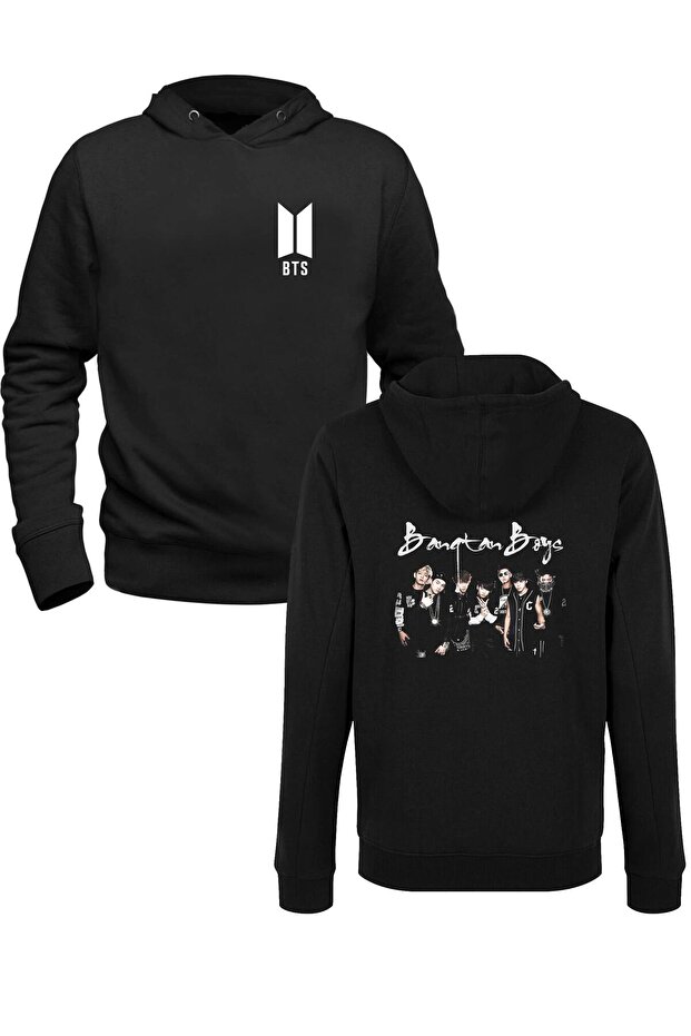 Bts Black Front Back Printed Children's Sweatshirt