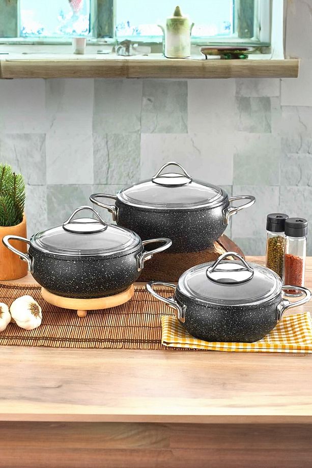 6 Parça Granit Döküm Metal Saplı Güveç Seti, DN20006 - 2