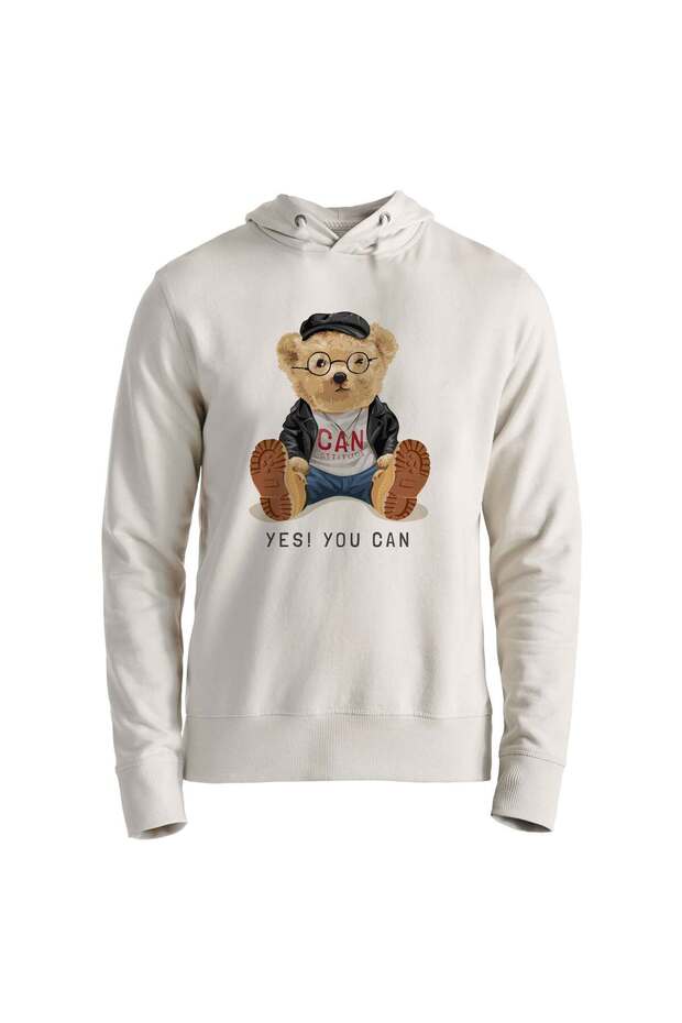 سويت شيرت Yes U Can Tedy Bear Ecru للأطفال