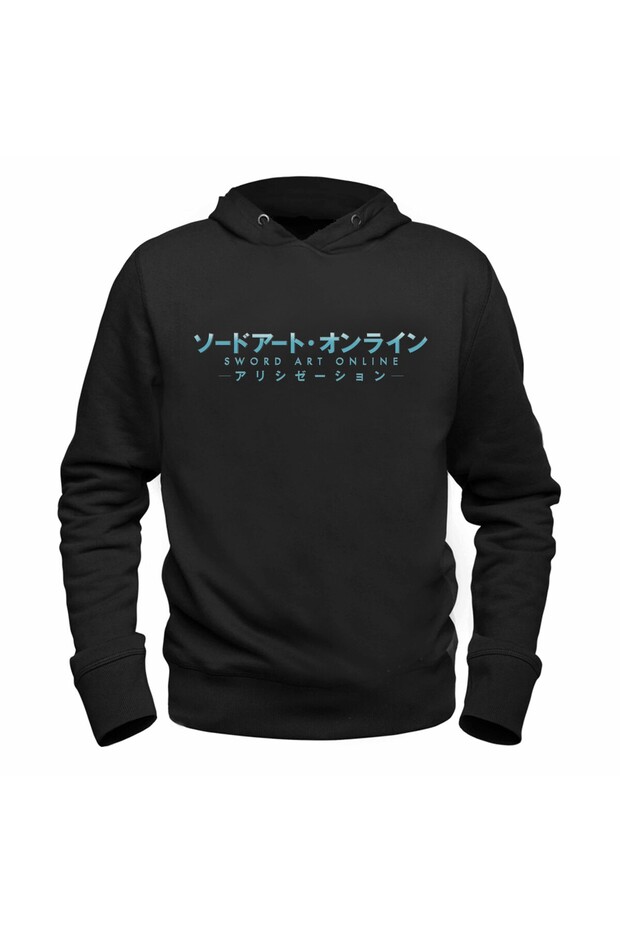 سويت شيرت أسود مطبوع للأطفال من Sword Art Online