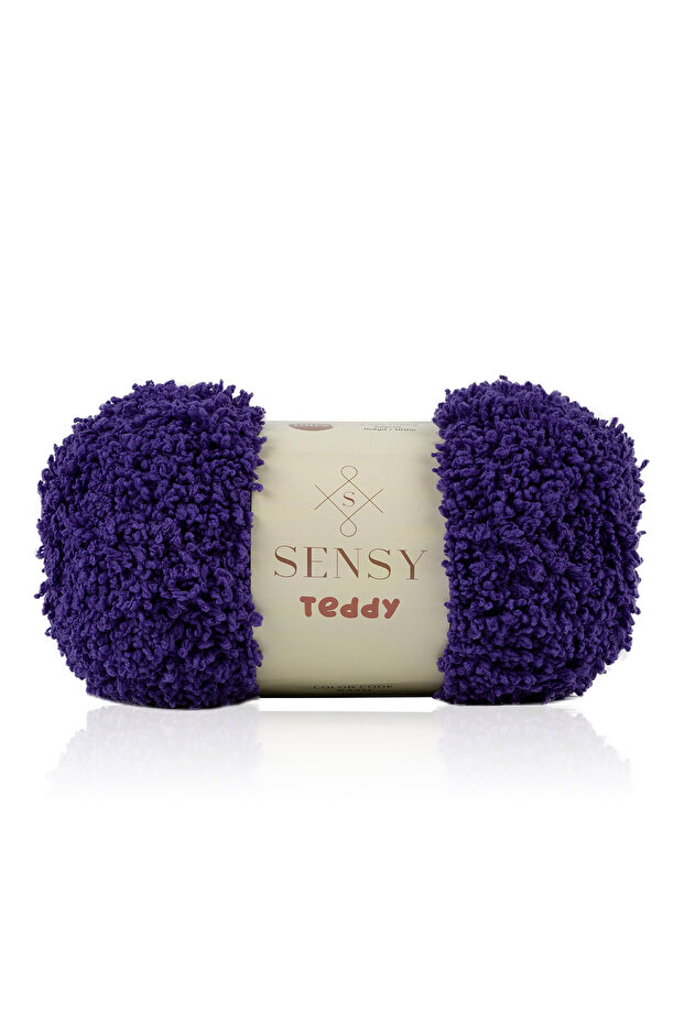 Teddy El Örgü Ipi Battaniye Ipi Kazak Ipi Hırka Ipi Atkı Ipi Bere Ipi Örgü Ipliği Mor - 1