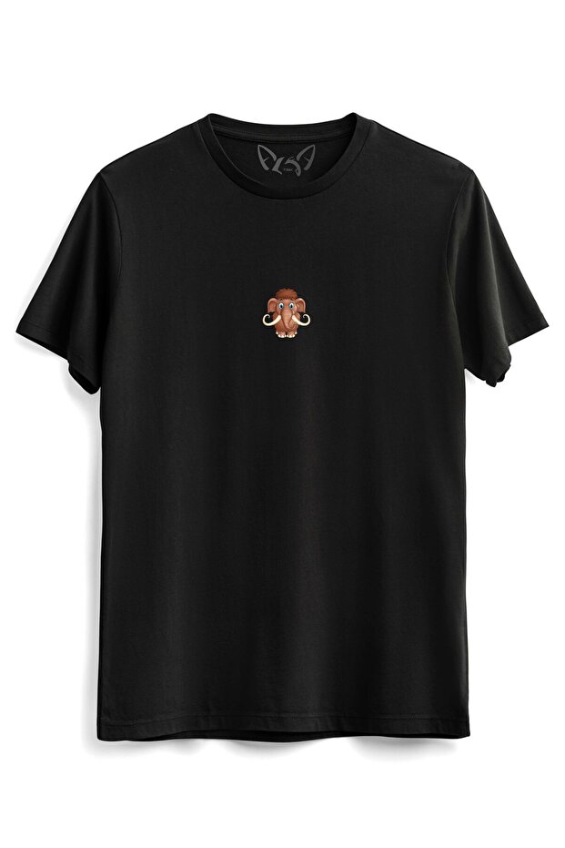 Animal Rhino Printed Children's Black T-shirt