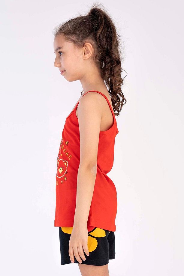 Pamuklu Kız Çocuk Ip Askılı Şortlu Pijama Takım
, 211449 - 3