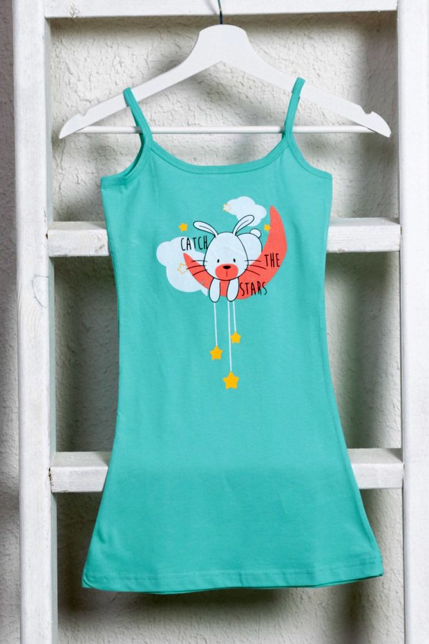Girl's Cute Character Printed Nightdress with Rope Strap,005024