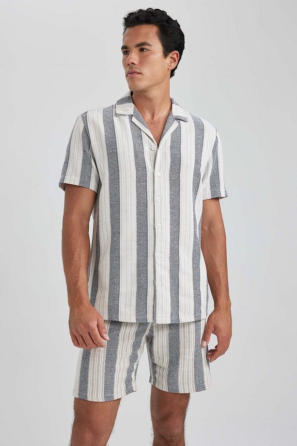 Regular Fit Keten Görünümlü Bermuda A9429ax23hs - 6