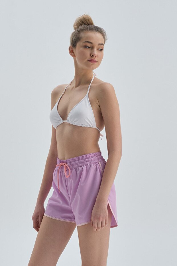 Lila Beli Lastikli Micro Deniz Şortu - 3