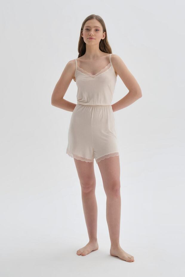 Salmon Strap Modal Jumpsuit Nightgown