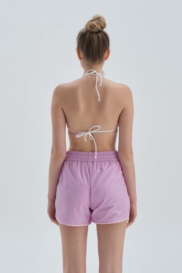 Lila Beli Lastikli Micro Deniz Şortu - 2