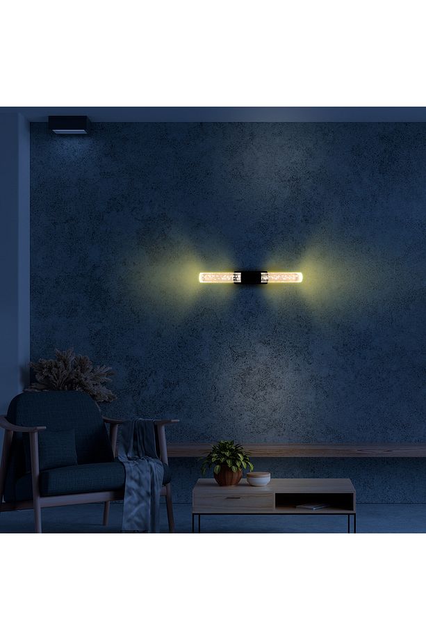 Bubblelight Medium Şık Tasarım Modern Ledli Aplik 51 Cm Siyah Pilli - 6