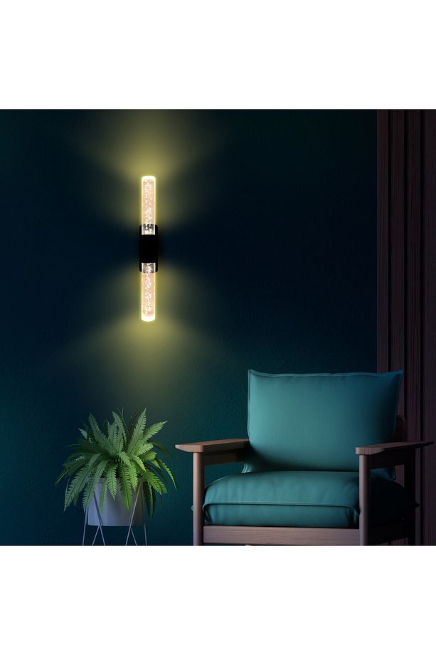 Bubblelight Medium Şık Tasarım Modern Ledli Aplik 51 Cm Siyah Pilli - 4