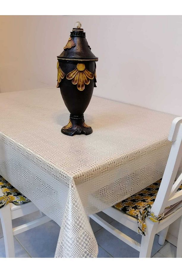 KREM İTHAL PVC MUŞAMBA - DESENLİ SİLİNEBİLİR MASA ÖRTÜSÜ - 1