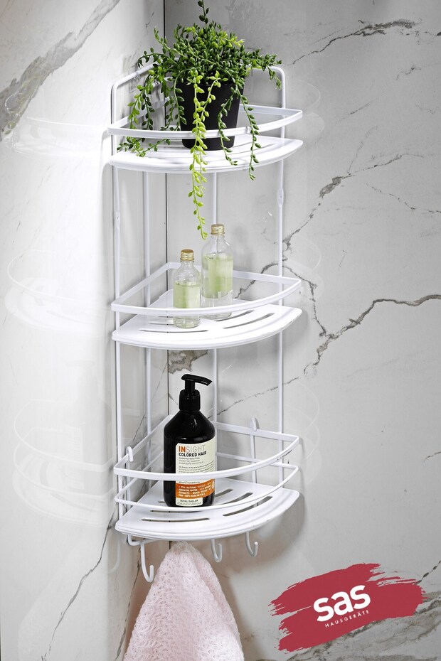 Adhesive Crystal Shelf Hanging Bathroom Organizer Shampoo Holder Corner Shelf Lk-03 Bbbk