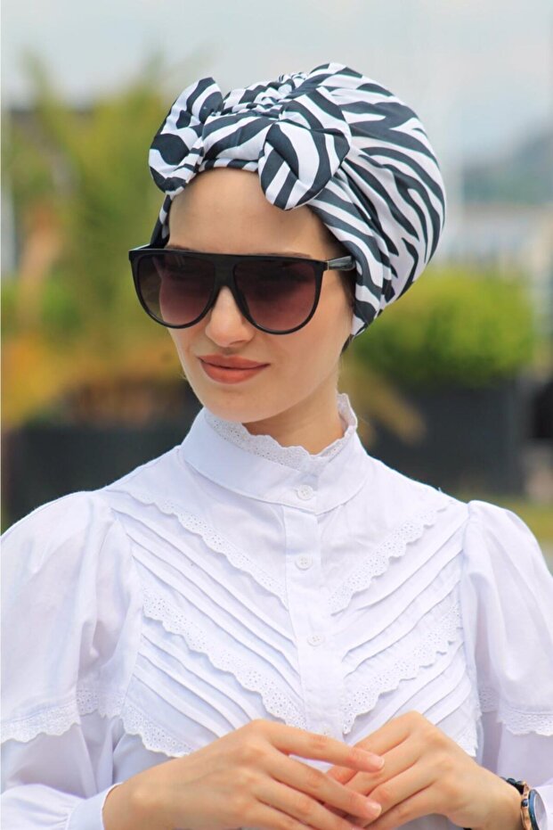 Patterned Bow Bonnet - 2