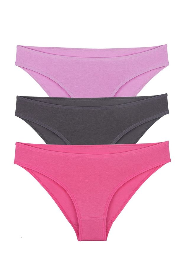 Kadın Düz Slip Model Külot 3'lü Paket Set Kt1105 - 1