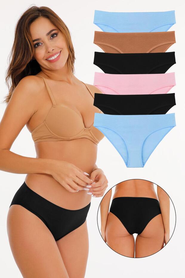 Women's Cotton Mixed Color 6-Piece Slip Panties Model-3
