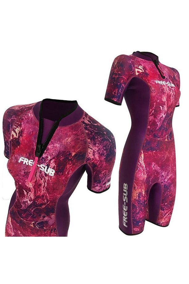 2mm Dreams Purple Kadın Shorty (KISA) Sörf, Scuba Tüplü Dalış Elbisesi Wetsuit - 1