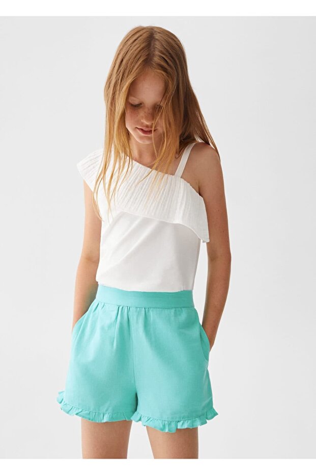 Büzgü detaylı şort - 1