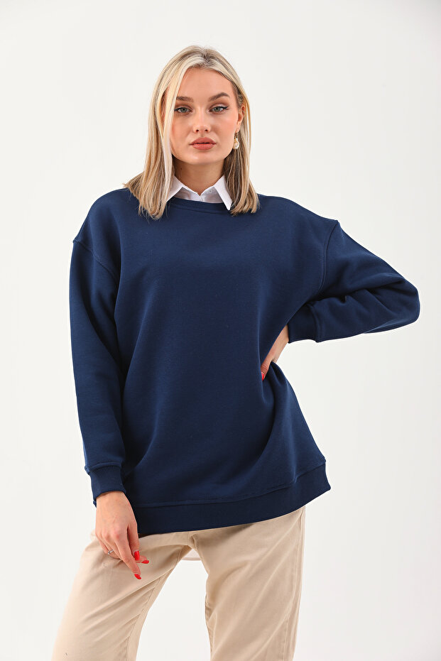 Ice Bisiklet Yaka Oversize Sweatshirt - 2