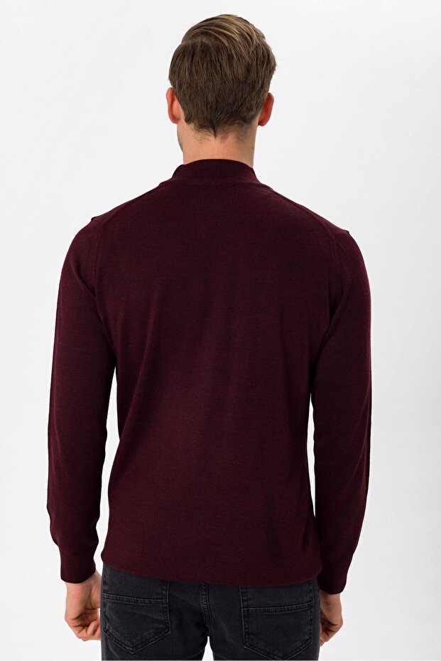 Yarım Balıkçı Yaka Regular Düz Triko - 5