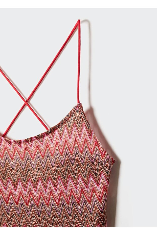 Geometrik dokulu elbise - 5