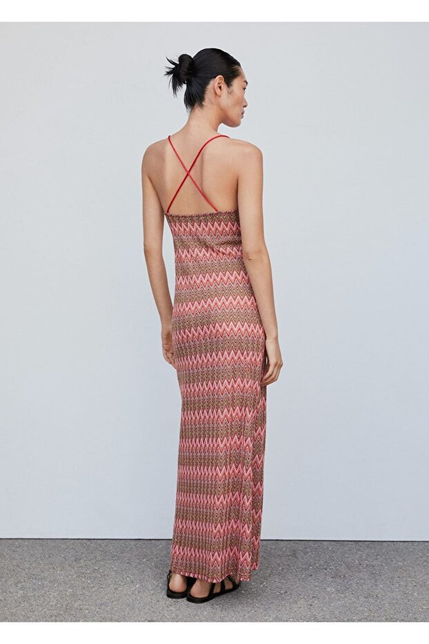 Geometrik dokulu elbise - 4