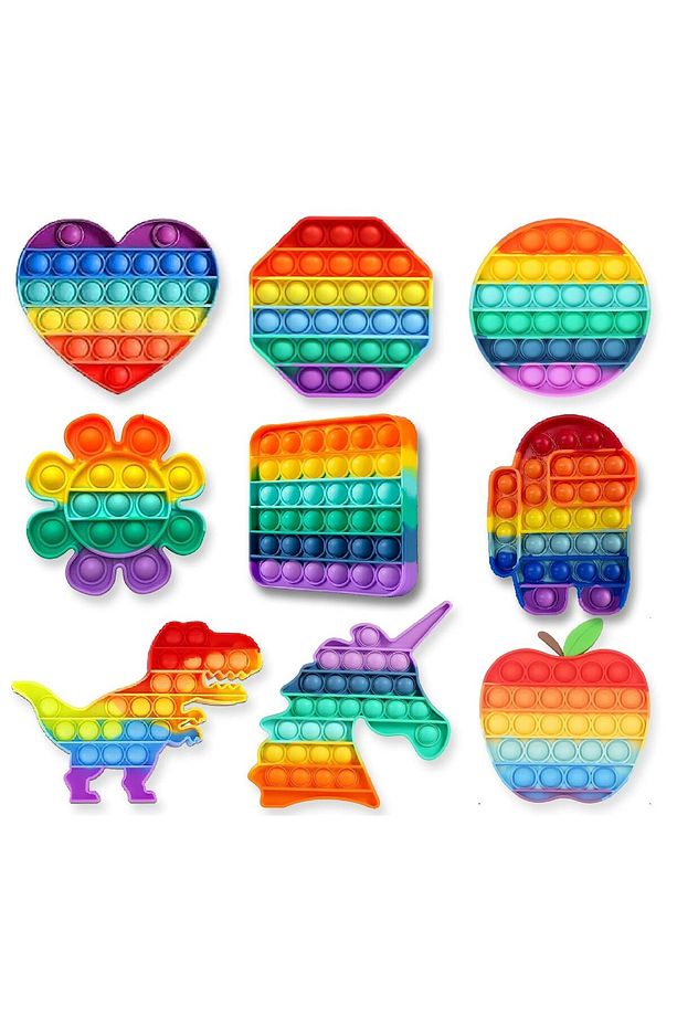 Pop It Push Buble Fidget Gökkuşağı Özel Pop Duyusal Oyuncak Zihinsel Stres Popit 1 Adet - 1