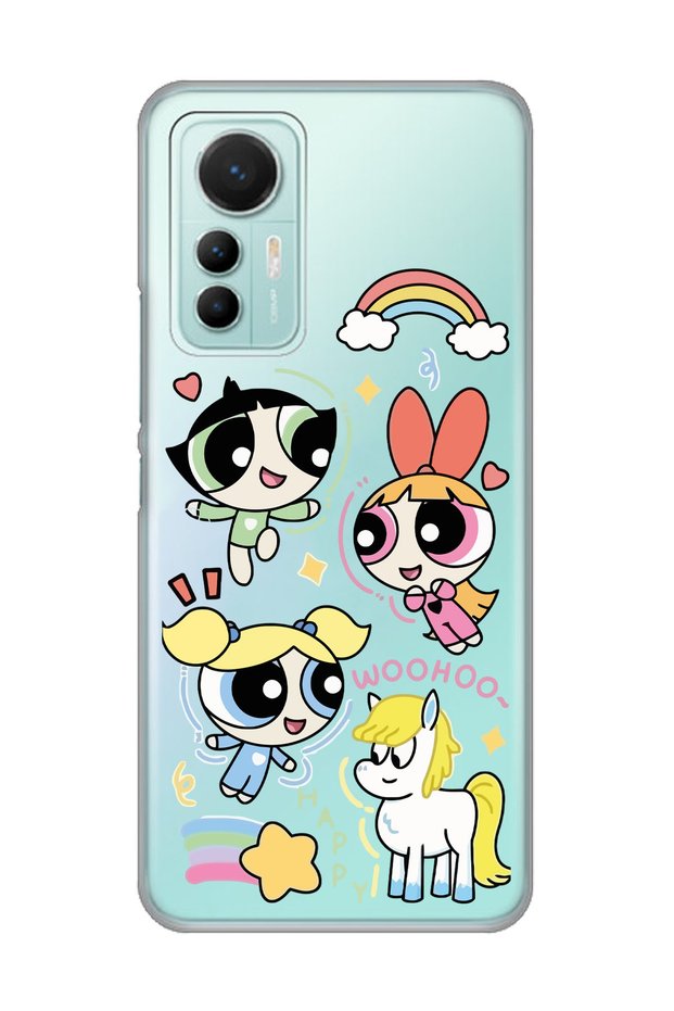 حافظة هاتف شفافة متوافقة مع هاتف Xiaomi Mi 12 Lite Powerpuff Girls