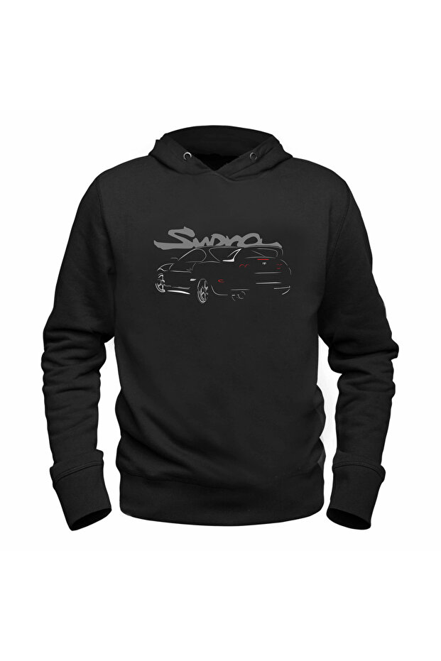 Car Toyota Supra Design Printed Children's Black Sweatshirt