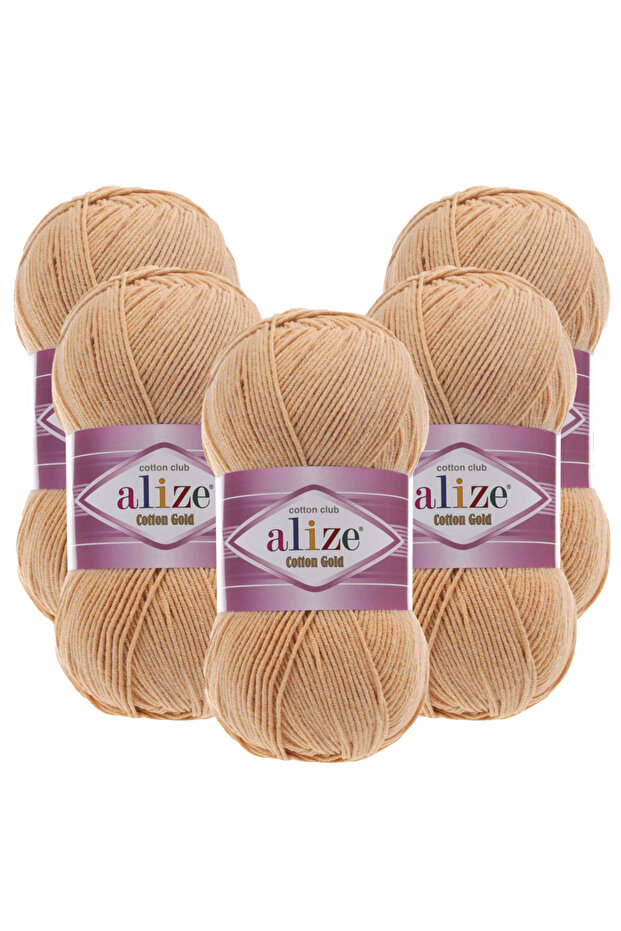 Cotton Gold 5 Pack 446 Dark Skin Color Hand Knitting Yarn