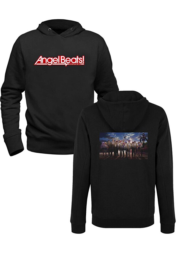 Angel Beats Movies Black Front Back Children's Printed Sweatshirt