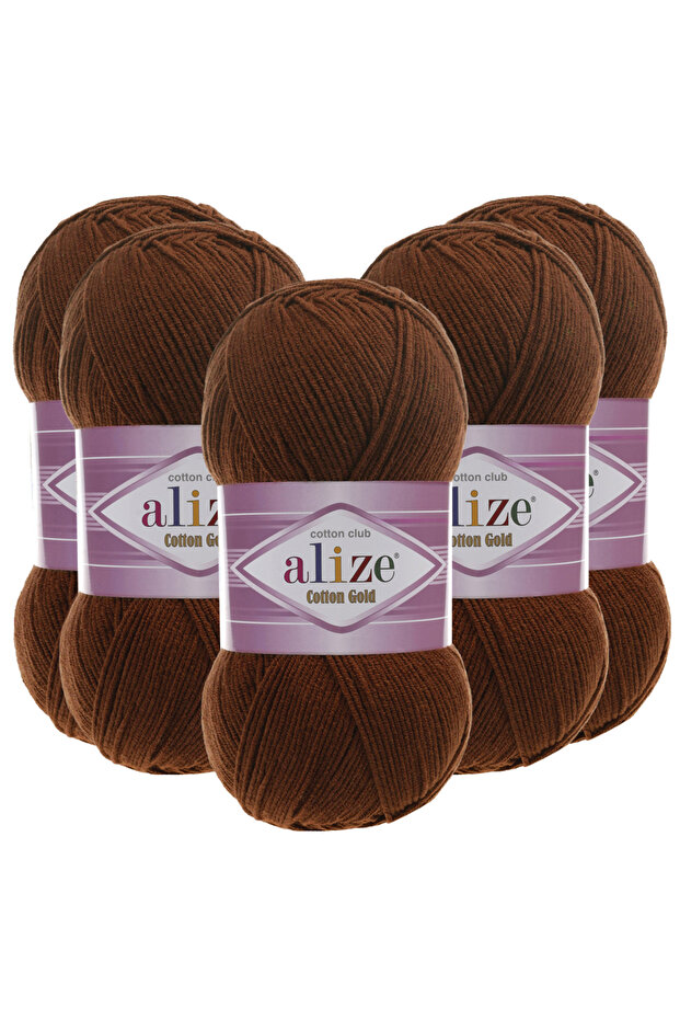 Cotton Gold 5 Pack 690 Brown Hand Knitting Yarn