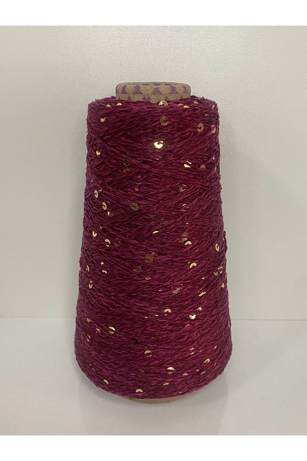 Bordo 1,5 polyester 4nm gold pullu görsel net 200 gr - 1
