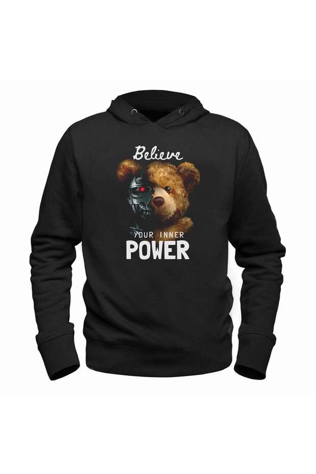 سويت شيرت أسود للأطفال من Power Tedy Bear