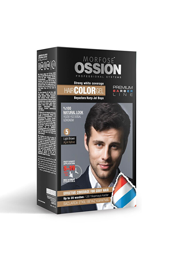 Ossion Pr.barber Erkek Saç Jel Boya Açık Kahve No:5 Kit 40 ml - 1
