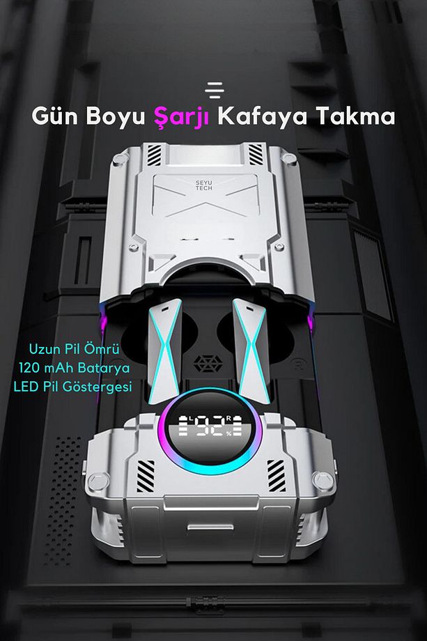DX-08 Gaming Oyuncu Kulaklığı 3D Sound/ANC Ios Ve Android Tüm Telefonlara Uyumlu Bluetooth Kulaklık - 7