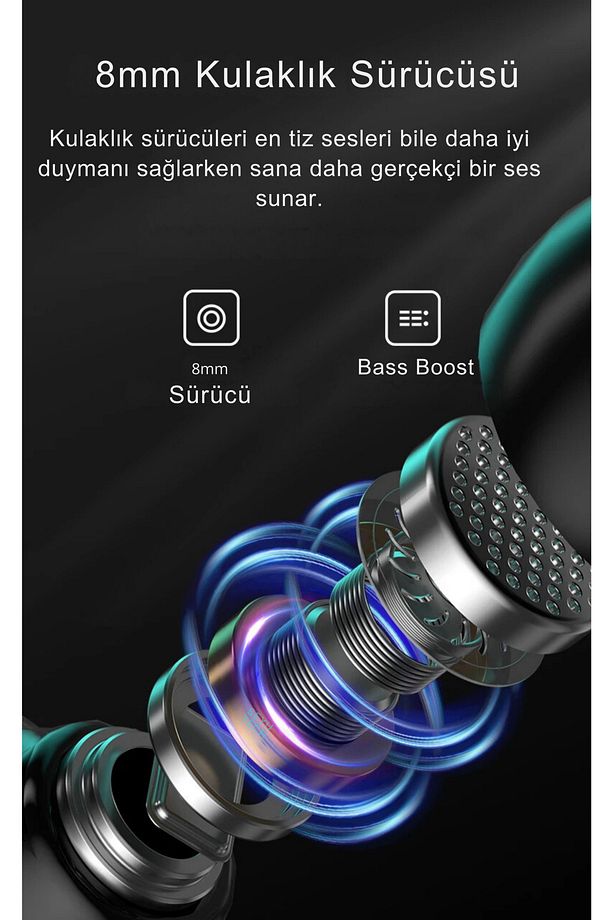 DX-08 Gaming Oyuncu Kulaklığı 3D Sound/ANC Ios Ve Android Tüm Telefonlara Uyumlu Bluetooth Kulaklık - 4