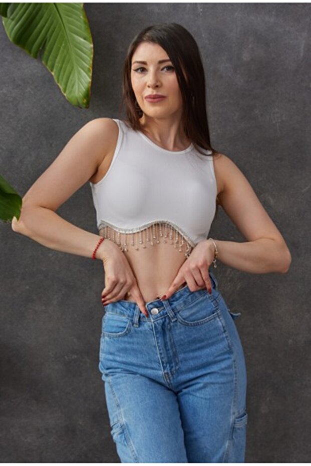 LYS TAŞLI CROP ASKILI