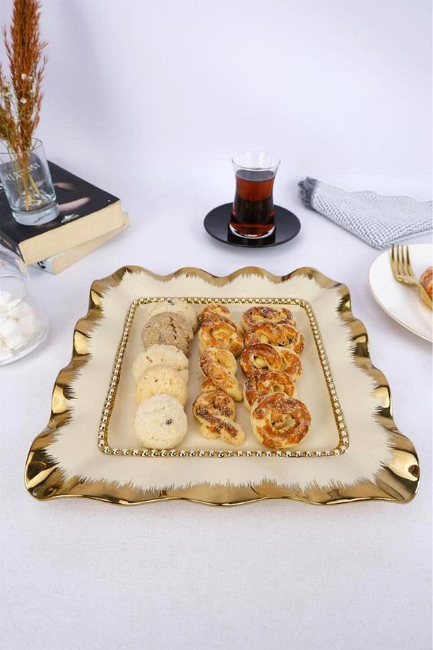 Avangarde Porselen Kare Sunum Ve Servis Tabağı 26 Cm Gold – Gbo 055 C320.113 - 3