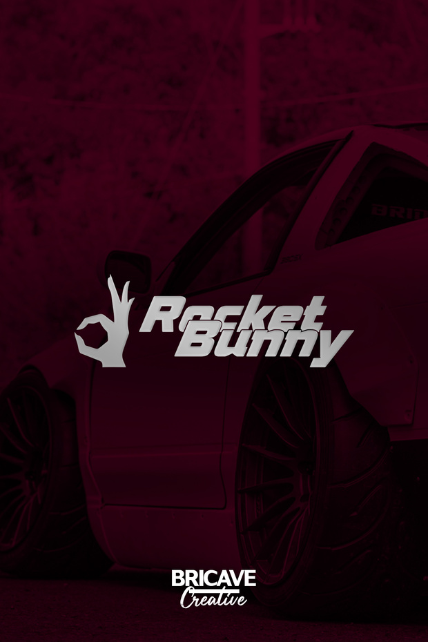 ملصق زجاجي للسيارة والدراجة النارية من Rocket Bunny JDM مقاس 24 × 8 سم